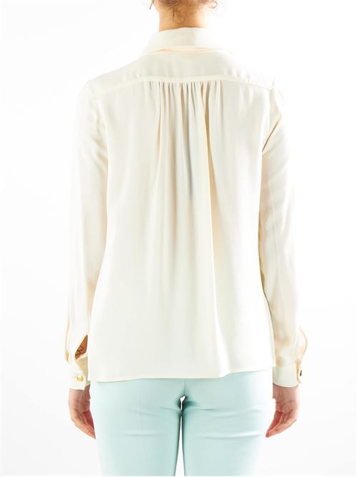 Camicia in georgette di viscosa con foulard lettering Elisabetta Franchi ELISABETTA FRANCHI | Camicia | CA02341E2193